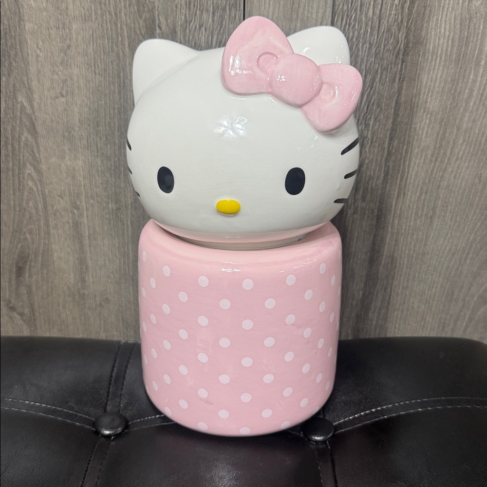 Hello Kitty Blue Sky Clayworks Pink Sculpted 3D Canister Cookie Snack Candy Jar